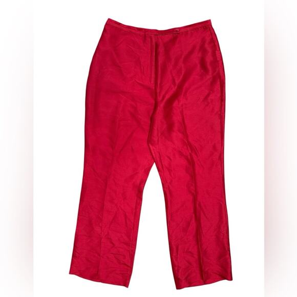 Vtg 90s Silk Beaded Floral Embroidery Glam Pants Set Womens Size 12 Romantic - Picture 6 of 9